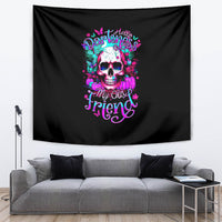 Skull Tapestry Hello Darkness My Old Friend Pinky - Wonder Print Shop