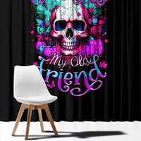 Skull Window Curtain Hello Darkness My Old Friend Pinky - Wonder Print Shop