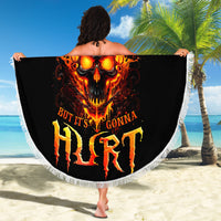 Flame Skull Beach Blanket I Can Fix Stupid But That Hurt - Wonder Print Shop