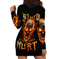 Flame Skull Hoodie Dress I Can Fix Stupid But That Hurt - Wonder Print Shop