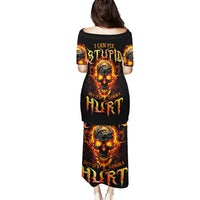 Flame Skull Puletasi I Can Fix Stupid But That Hurt - Wonder Print Shop