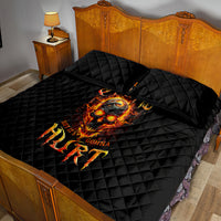 Flame Skull Quilt Bed Set I Can Fix Stupid But That Hurt - Wonder Print Shop
