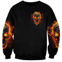 Flame Skull Sweatshirt I Can Fix Stupid But That Hurt - Wonder Print Shop