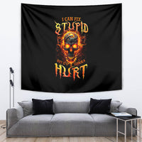 Flame Skull Tapestry I Can Fix Stupid But That Hurt - Wonder Print Shop