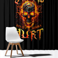 Flame Skull Window Curtain I Can Fix Stupid But That Hurt - Wonder Print Shop