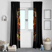 Flame Skull Window Curtain I Can Fix Stupid But That Hurt - Wonder Print Shop