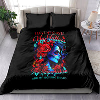 Skull Rose Bedding Set I Love My Curve My Tattoo My Imperfection - Wonder Print Shop