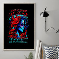 Skull Rose Canvas Wall Art I Love My Curve My Tattoo My Imperfection - Wonder Print Shop