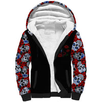 Skull Rose Sherpa Hoodie I Love My Curve My Tattoo My Imperfection - Wonder Print Shop