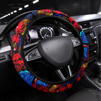 Skull Rose Steering Wheel Cover I Love My Curve My Tattoo My Imperfection - Wonder Print Shop