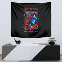 Skull Rose Tapestry I Love My Curve My Tattoo My Imperfection - Wonder Print Shop