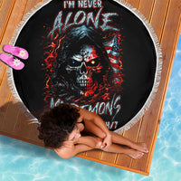 Blood Skull Beach Blanket I Never Alone My Demon With Me 24/7 - Wonder Print Shop