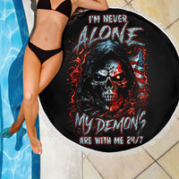 Blood Skull Beach Blanket I Never Alone My Demon With Me 24/7 - Wonder Print Shop