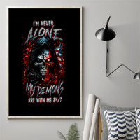 Blood Skull Canvas Wall Art I Never Alone My Demon With Me 24/7 - Wonder Print Shop