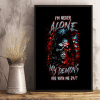 Blood Skull Canvas Wall Art I Never Alone My Demon With Me 24/7 - Wonder Print Shop