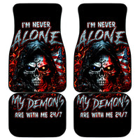 Blood Skull Car Mats I Never Alone My Demon With Me 24/7 - Wonder Print Shop