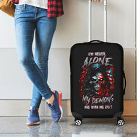 Blood Skull Luggage Cover I Never Alone My Demon With Me 24/7 - Wonder Print Shop