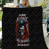 Blood Skull Quilt I Never Alone My Demon With Me 24/7 - Wonder Print Shop