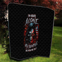Blood Skull Quilt I Never Alone My Demon With Me 24/7 - Wonder Print Shop