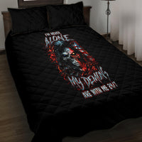 Blood Skull Quilt Bed Set I Never Alone My Demon With Me 24/7 - Wonder Print Shop