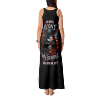 Blood Skull Tank Maxi Dress I Never Alone My Demon With Me 24/7 - Wonder Print Shop