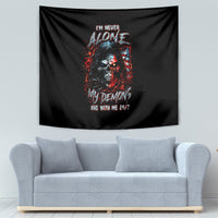 Blood Skull Tapestry I Never Alone My Demon With Me 24/7 - Wonder Print Shop
