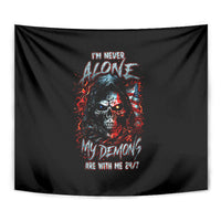 Blood Skull Tapestry I Never Alone My Demon With Me 24/7 - Wonder Print Shop