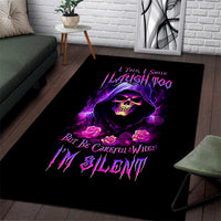 Purple Skull Area Rug I Talk I Smile But Be Carefull When I SIlent - Wonder Print Shop