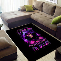Purple Skull Area Rug I Talk I Smile But Be Carefull When I SIlent - Wonder Print Shop