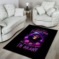 Purple Skull Area Rug I Talk I Smile But Be Carefull When I SIlent - Wonder Print Shop