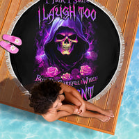 Purple Skull Beach Blanket I Talk I Smile But Be Carefull When I SIlent - Wonder Print Shop