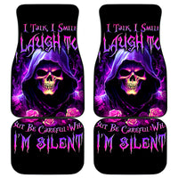 Purple Skull Car Mats I Talk I Smile But Be Carefull When I SIlent - Wonder Print Shop