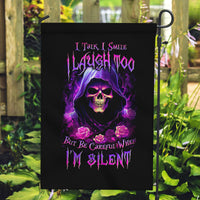 Purple Skull Garden Flag I Talk I Smile But Be Carefull When I SIlent - Wonder Print Shop