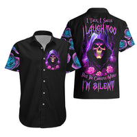 Purple Skull Hawaiian Shirt I Talk I Smile But Be Carefull When I SIlent - Wonder Print Shop