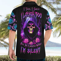 Purple Skull Hawaiian Shirt I Talk I Smile But Be Carefull When I SIlent - Wonder Print Shop