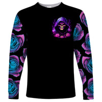 Purple Skull Long Sleeve Shirt I Talk I Smile But Be Carefull When I SIlent - Wonder Print Shop