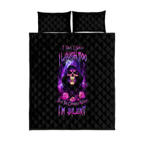 Purple Skull Quilt Bed Set I Talk I Smile But Be Carefull When I SIlent - Wonder Print Shop