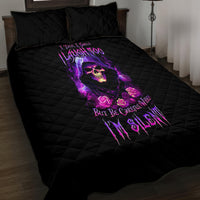 Purple Skull Quilt Bed Set I Talk I Smile But Be Carefull When I SIlent - Wonder Print Shop
