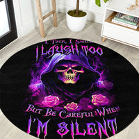 purple-skull-round-carpet-i-talk-i-smile-but-be-carefull-when-i-silent