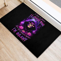Purple Skull Rubber Doormat I Talk I Smile But Be Carefull When I SIlent - Wonder Print Shop