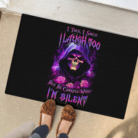 Purple Skull Rubber Doormat I Talk I Smile But Be Carefull When I SIlent - Wonder Print Shop