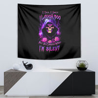 Purple Skull Tapestry I Talk I Smile But Be Carefull When I SIlent - Wonder Print Shop