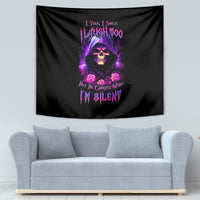 Purple Skull Tapestry I Talk I Smile But Be Carefull When I SIlent - Wonder Print Shop