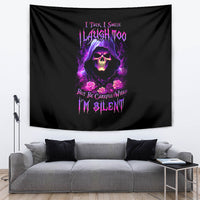 Purple Skull Tapestry I Talk I Smile But Be Carefull When I SIlent - Wonder Print Shop