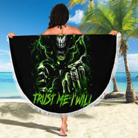 Thunder Skull Beach Blanket If Karma Don't Hit You Trust Me I Will - Wonder Print Shop