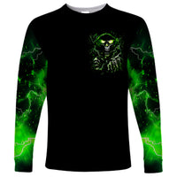 Thunder Skull Long Sleeve Shirt If Karma Don't Hit You Trust Me I Will - Wonder Print Shop