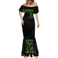 Thunder Skull Mermaid Dress If Karma Don't Hit You Trust Me I Will - Wonder Print Shop