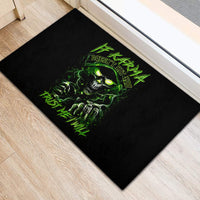 Thunder Skull Rubber Doormat If Karma Don't Hit You Trust Me I Will - Wonder Print Shop