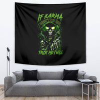 Thunder Skull Tapestry If Karma Don't Hit You Trust Me I Will - Wonder Print Shop