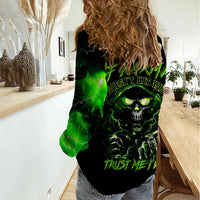 Thunder Skull Women Casual Shirt If Karma Don't Hit You Trust Me I Will - Wonder Print Shop